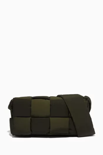 حقيبة كاسيت نايلون معالج مبطنة بتصميم مجدول