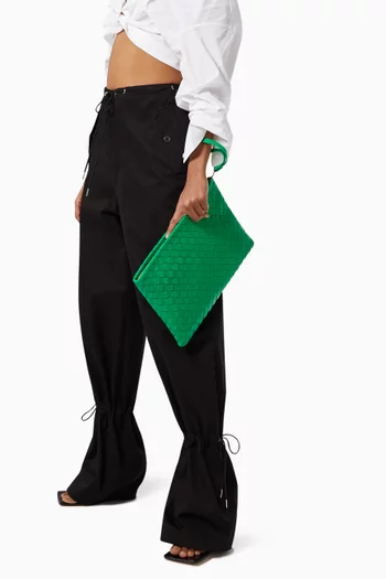 Large Pouch in Intrecciato Nappa                  