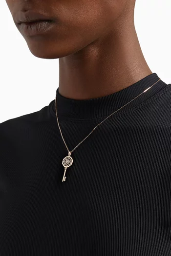 Muftah Turath Small Diamond Pendant in 18kt Rose Gold       