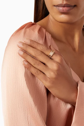 خاتم عود تراث مرصع بماس ذهب وردي عيار 18