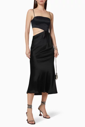 Carla Midi Dress in Satin 