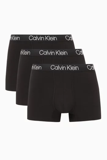 Modern Structure Trunks in Stretch Cotton Blend, Set of 3  
