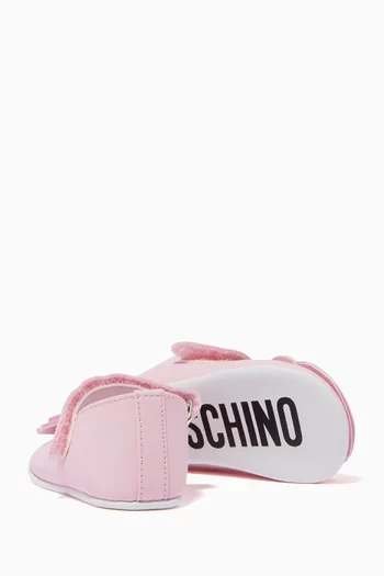 Teddy Bear Logo Ballerina in Leather   