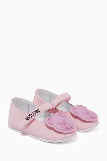 Teddy Bear Logo Ballerina in Leather   