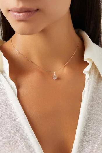 Cleo Mini Rev Diamond Pendant Necklace in 18kt Rose Gold