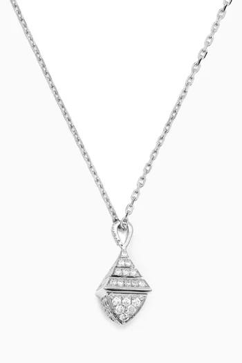 Cleo Mini Rev Diamond Pendant Necklace in 18kt White Gold