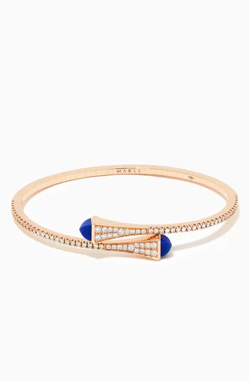 Cleo Diamond & Lapis Lazuli Slip-on Bracelet in 18kt Rose Gold       