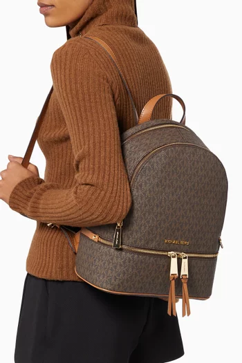 Medium Rhea Backpack in Logo Canvas