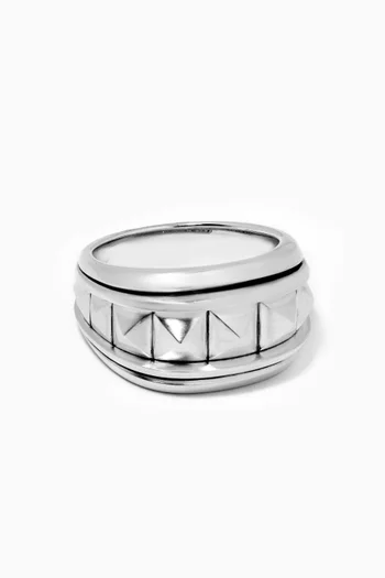 Pyramid Signet Ring in Sterling Silver     