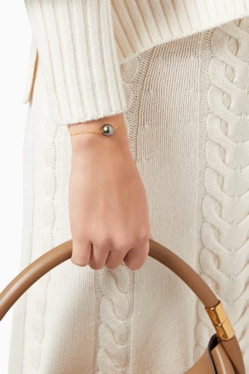 Links of Love Pearl Bracelet in 18kt Yellow Gold        