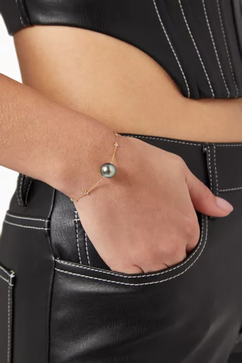 Links of Love Pearl & Diamond Bracelet in 18kt Yellow Gold        
