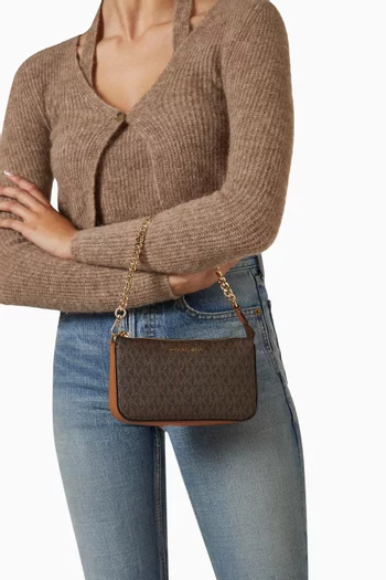 Jet Set Pouchette Shoulder Bag in Coated-canvas