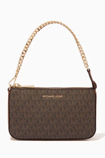 Jet Set Pouchette Shoulder Bag in Coated-canvas