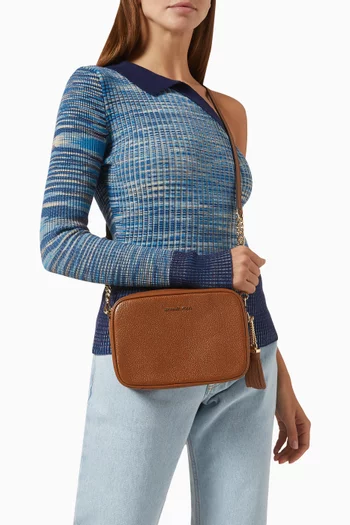 Medium Jet Set Camera Crossbody Bag in Grained Leather 