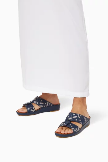 Cinghia Trecce Stitched Sandals in Softcalf & Karung Snakeskin 
