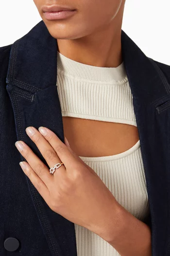 Stax Diamond Pavé Chain Link Ring in 18kt Yellow Gold 