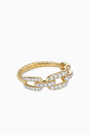 Stax Diamond Pavé Chain Link Ring in 18kt Yellow Gold 