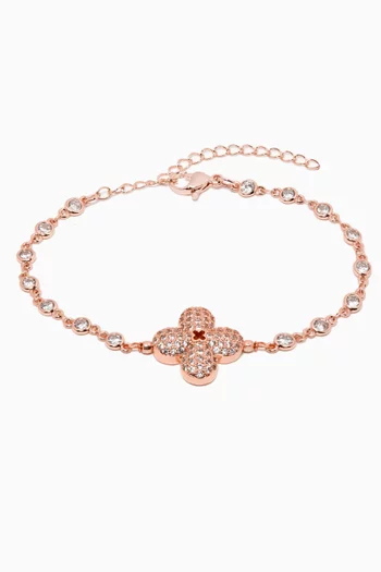 Clover Bracelet in 18kt Rose Gold Plating