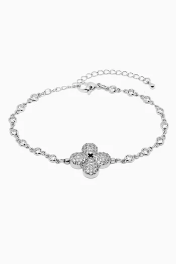 Clover Bracelet in Rhodium Plating