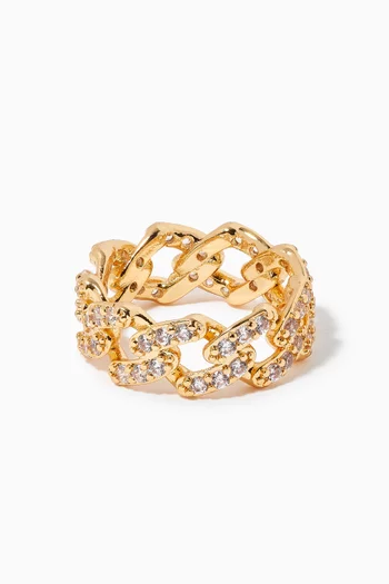 Mexican Chain Ring in 18kt Gold Plating 