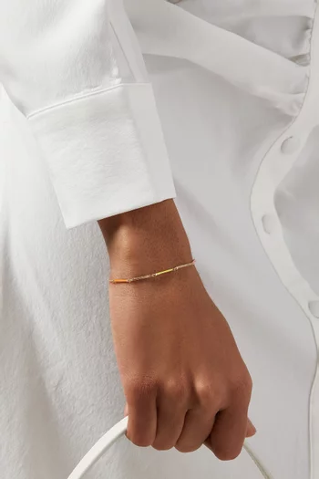Diamond & Enamel Chain Bracelet in 18kt Yellow Gold
