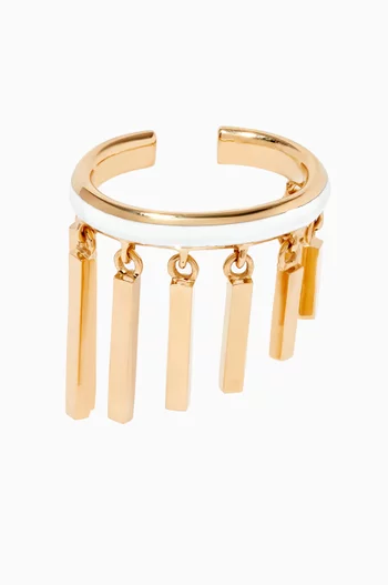 Enamel Bar Single Ear Cuff in 18kt Yellow Gold