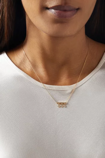 Mini Diamond Drop Bar Necklace in 18kt Yellow Gold