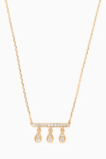 Mini Diamond Drop Bar Necklace in 18kt Yellow Gold