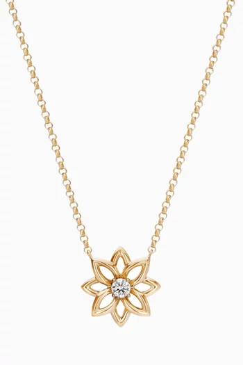 Lotus Diamond Necklace in 18kt Yellow Gold 