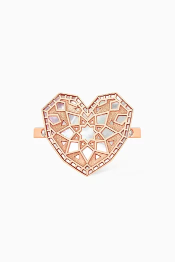 Qalb Turath Small Ring in 18kt Rose Gold  