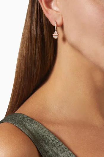 Cleo Midi Rev Diamond Drop Earrings in 18kt Rose Gold