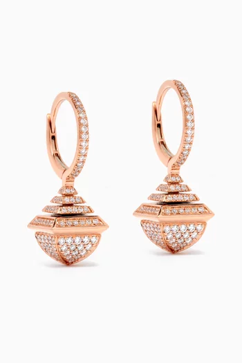Cleo Midi Rev Diamond Drop Earrings in 18kt Rose Gold