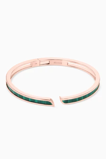 Alif Mosaic Malachite Bangle in 18kt Rose Gold  