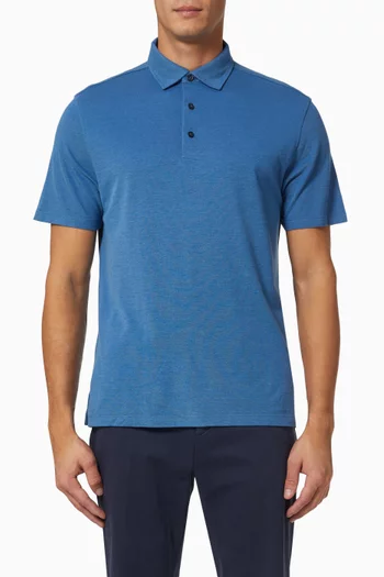 Short Sleeve Polo Shirt in Cotton & Silk   