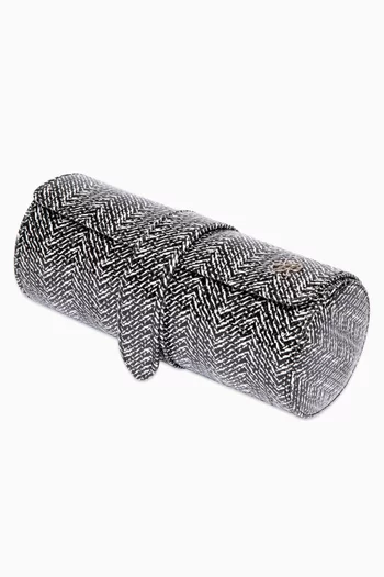 Marlow Three Watch Roll in Snakeskin-embossed Leather 