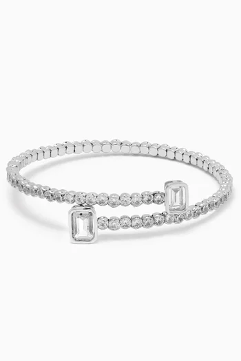 Bypassing Pavé Bangle in Rhodium-plated Brass