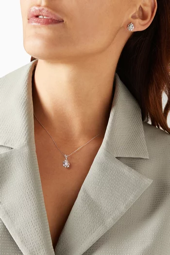 Sunflower Diamond Studs in 14kt White Gold 