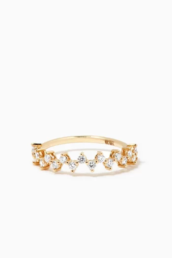 Diamond Crown Ring in 14kt Yellow Gold 