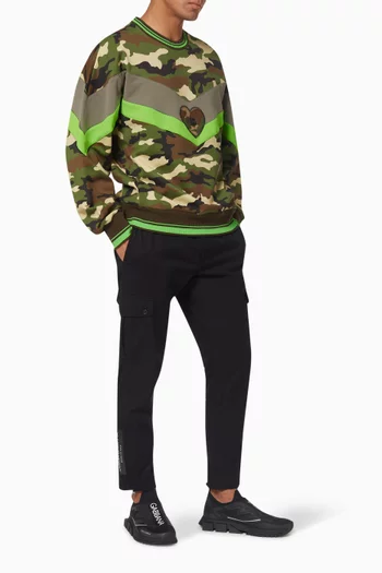 Reborn to Live Camo Sweatshirt in Cotton   
