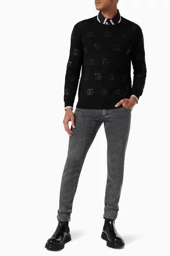 Sweater in DG Jacquard Wool 