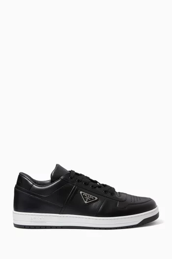 Triangle Logo Sneakers in Calfskin Leather           