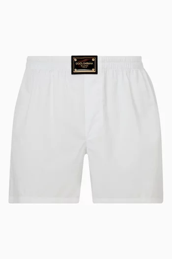 Logo Boxer Shorts in Cotton Poplin