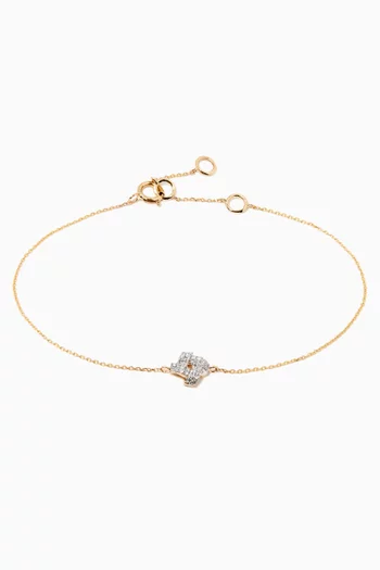 Love Knot Diamond Bracelet in 10kt Yellow Gold   