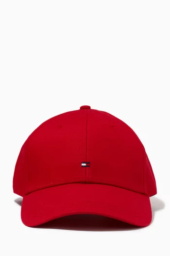 Flag Logo Cap in Cotton Twill