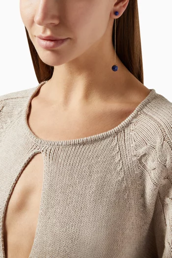 Lapis Ball Drop Earrings in 14kt Yellow Gold 