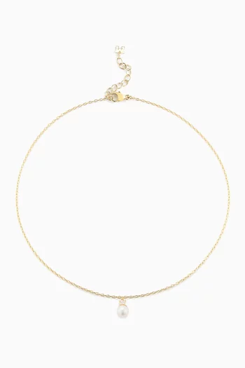 Uni Pearl Chain Anklet in 14kt Yellow Gold 