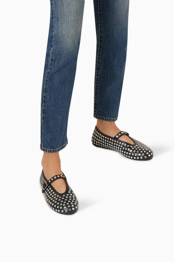 Mary-Jane Crystal-embellished Ballet Flats in Nappa Leather