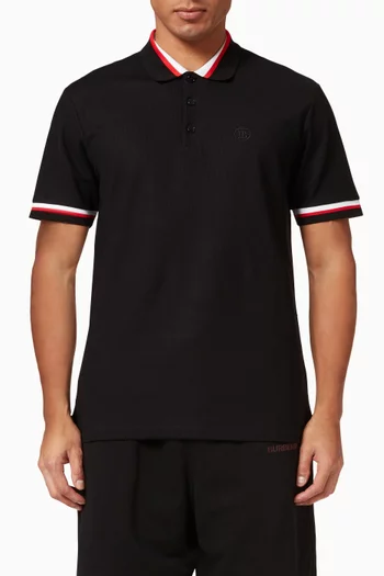 Monogram Motif Polo Shirt in Cotton Piqué    