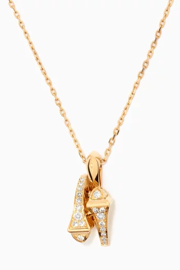 Cleo Full Diamond Huggie Pendant Necklace in 18kt Yellow Gold