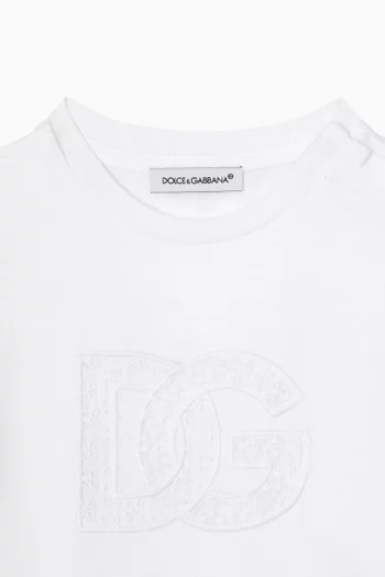 Openwork Logo T-shirt in Cotton Jersey